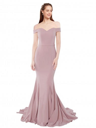 Loja de Crepe Esticado Amor Sereia Rosa Empoeirado Vestidos de Madrinha / Vestidos de Noite / Vestidos de Festa